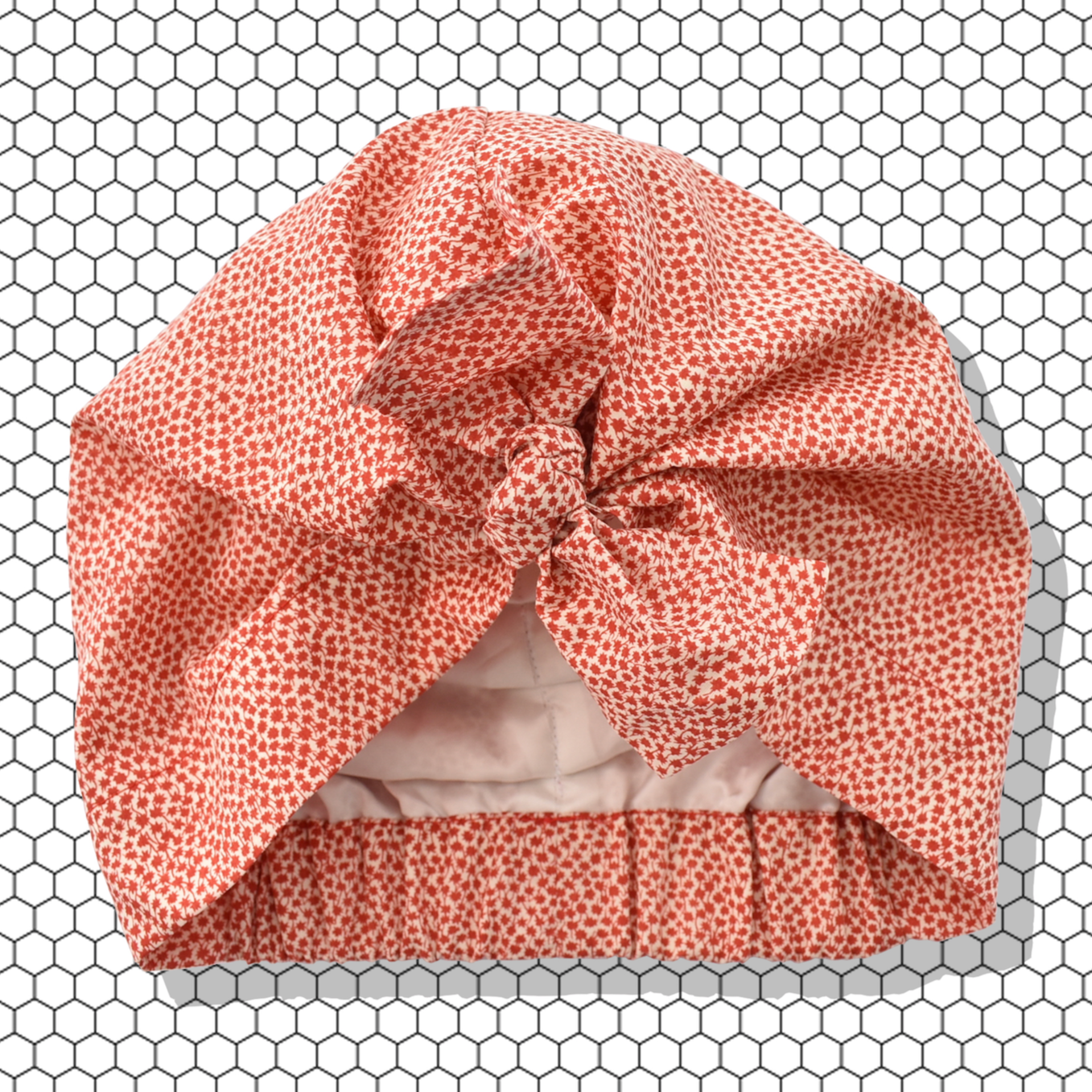 Ladies Turban Hat - Liberty of London Red Marco Floral - Tot Knots of Brighton
