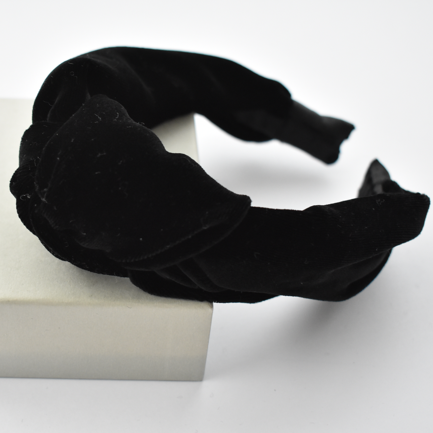 Ladies Tot Knot Alice band - Black Velvet - Tot Knots of Brighton