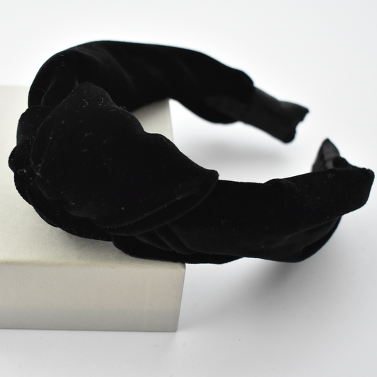 Ladies Tot Knot Alice band - Black Velvet - Tot Knots of Brighton