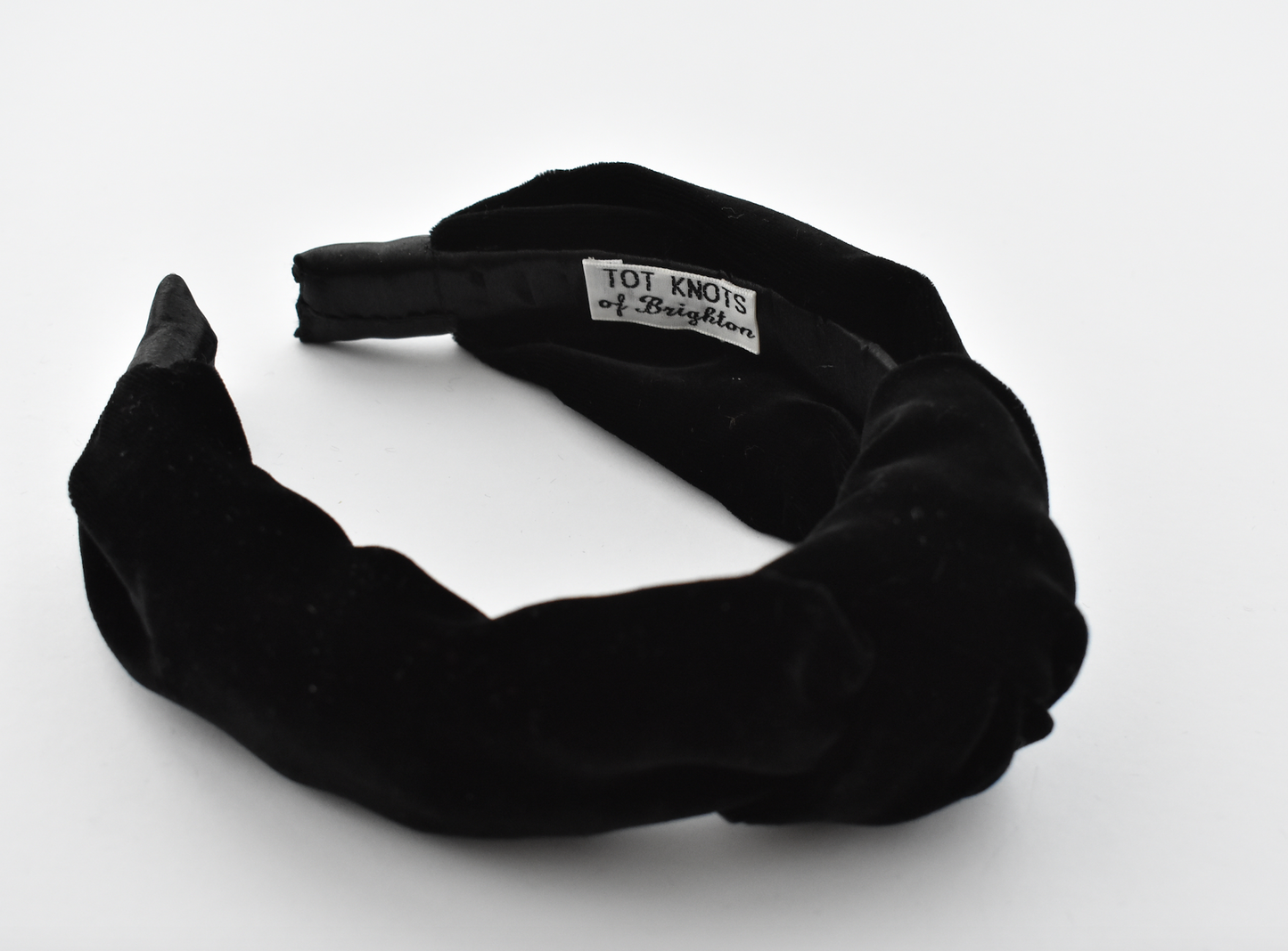 Ladies Tot Knot Alice band - Black Velvet - Tot Knots of Brighton