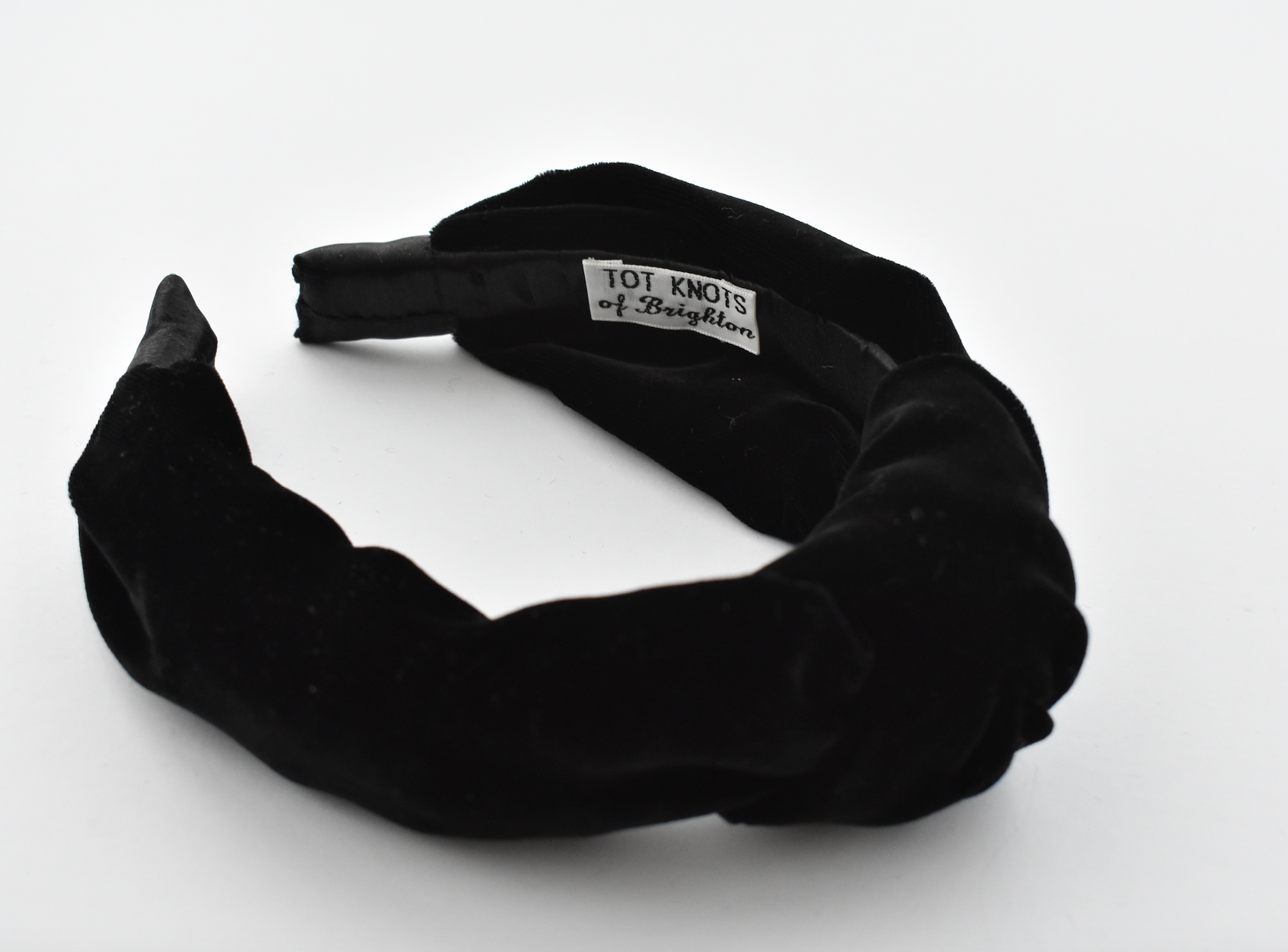 Ladies Tot Knot Alice band - Black Velvet - Tot Knots of Brighton