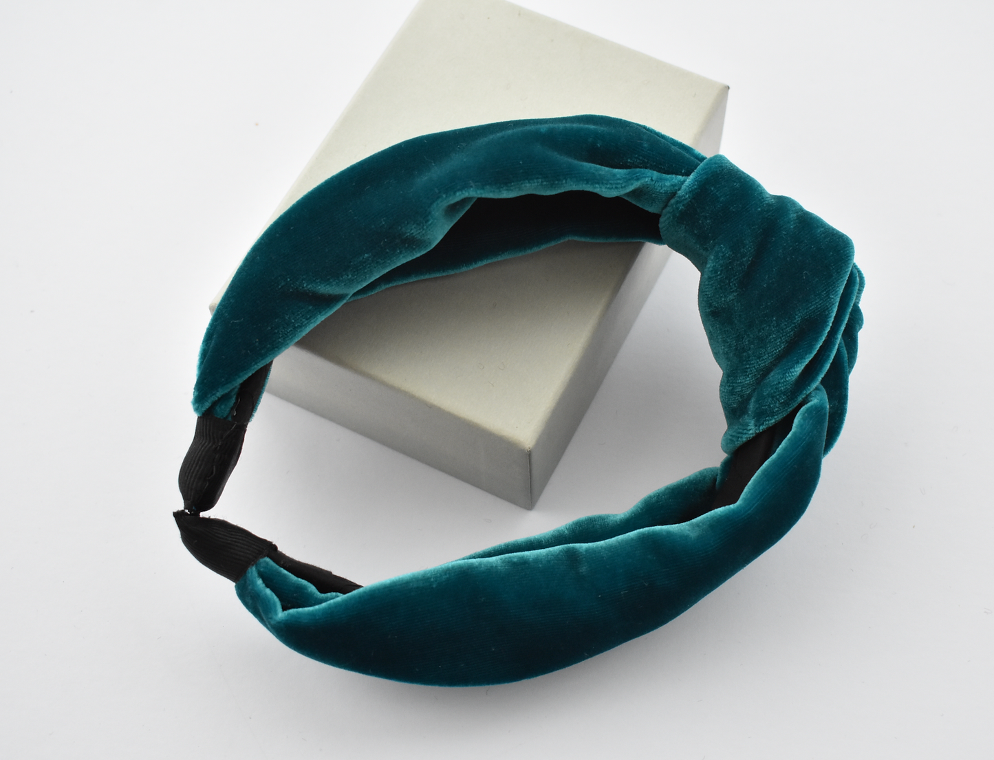 Classic Knot headband - Teal Silk Velvet - Tot Knots of Brighton