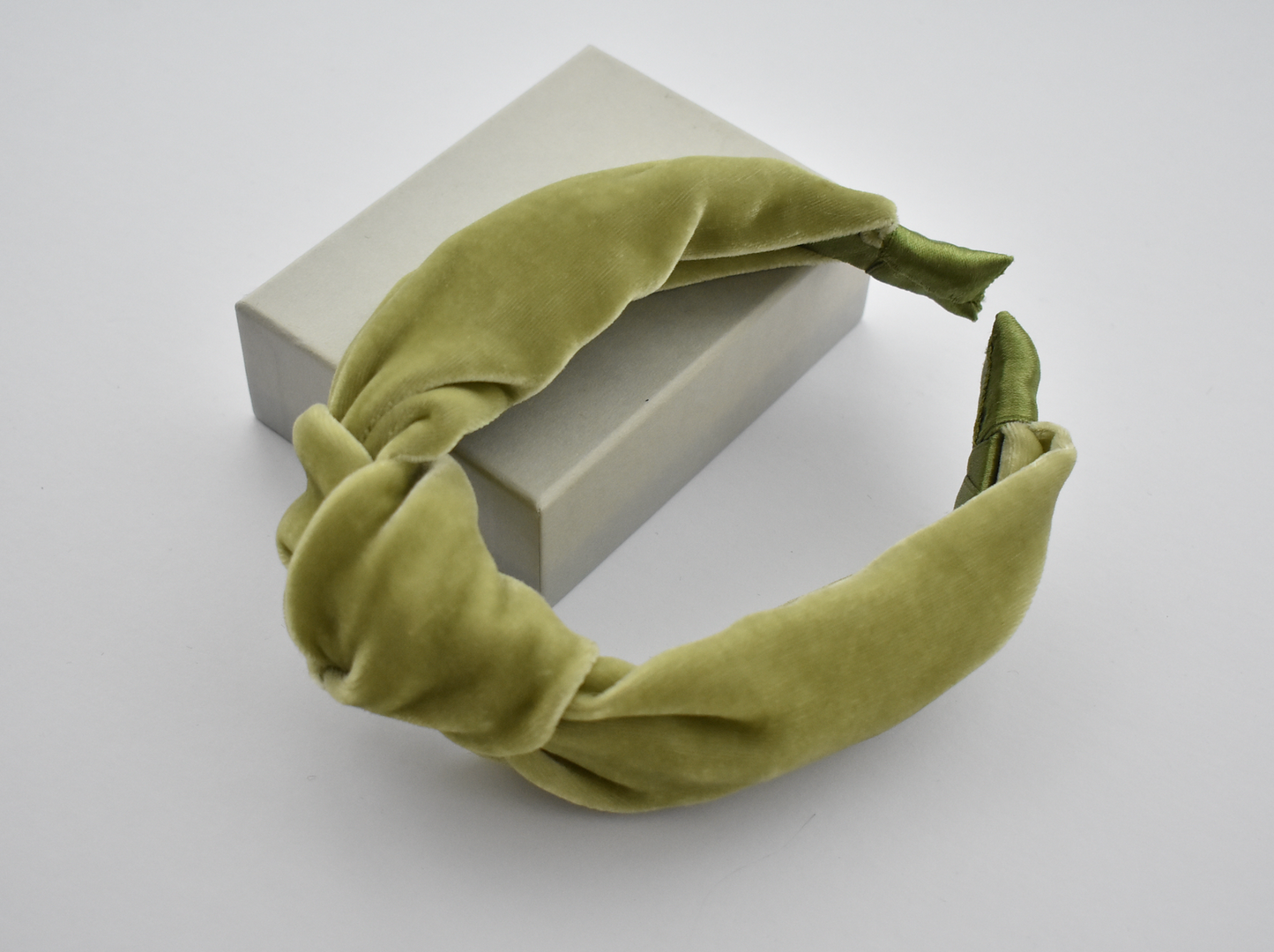 Classic Knot headband - Lime Green Silk Velvet - Tot Knots of Brighton