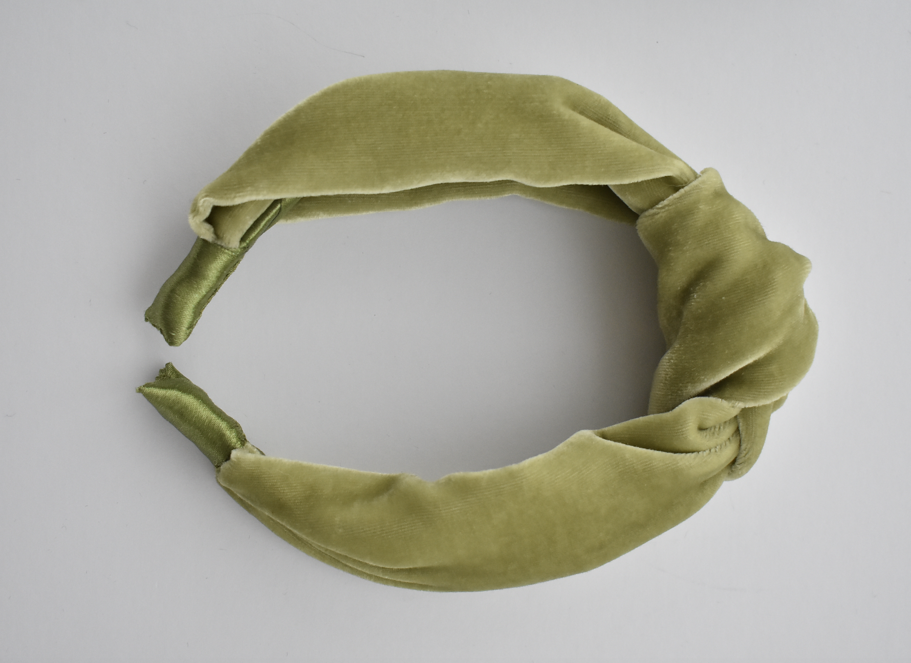 Classic Knot headband - Lime Green Silk Velvet - Tot Knots of Brighton
