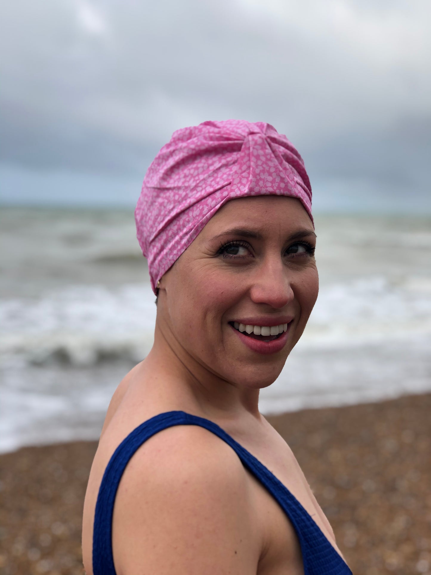 Salty Sea Knot - Swimming Cap Topper - Swim Turban - Pink Glenjade