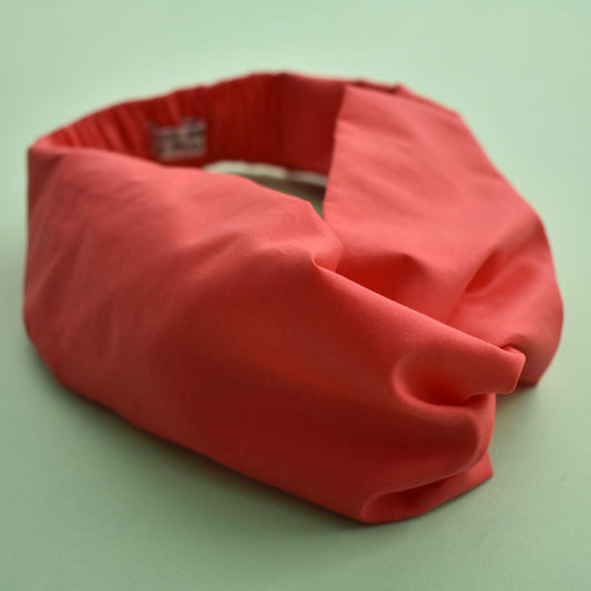 Coral Red Liberty of London  - Twisted Turban hairband and neck scarf - Tot Knots of Brighton