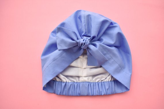 Ladies Turban Hat - Liberty of London Periwinkle Blue - Tot Knots of Brighton