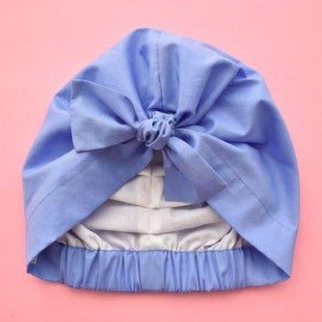 Ladies Turban Hat - Liberty of London Periwinkle Blue - Tot Knots of Brighton