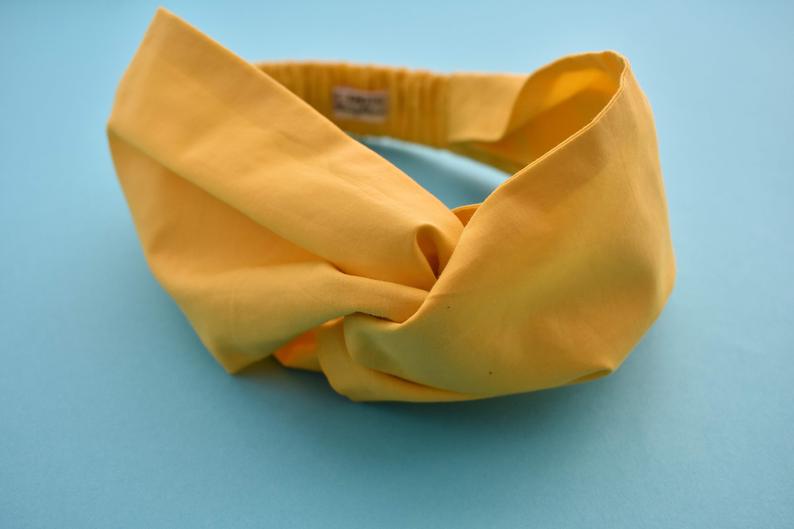 Yellow Twisted Turban hairband and neck scarf - Tot Knots of Brighton
