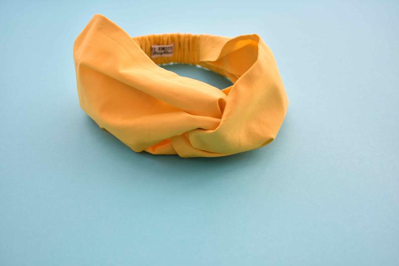 Yellow Twisted Turban hairband and neck scarf - Tot Knots of Brighton