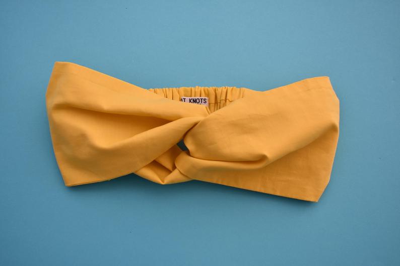 Yellow Twisted Turban hairband and neck scarf - Tot Knots of Brighton