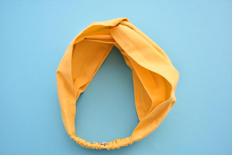 Yellow Twisted Turban hairband and neck scarf - Tot Knots of Brighton