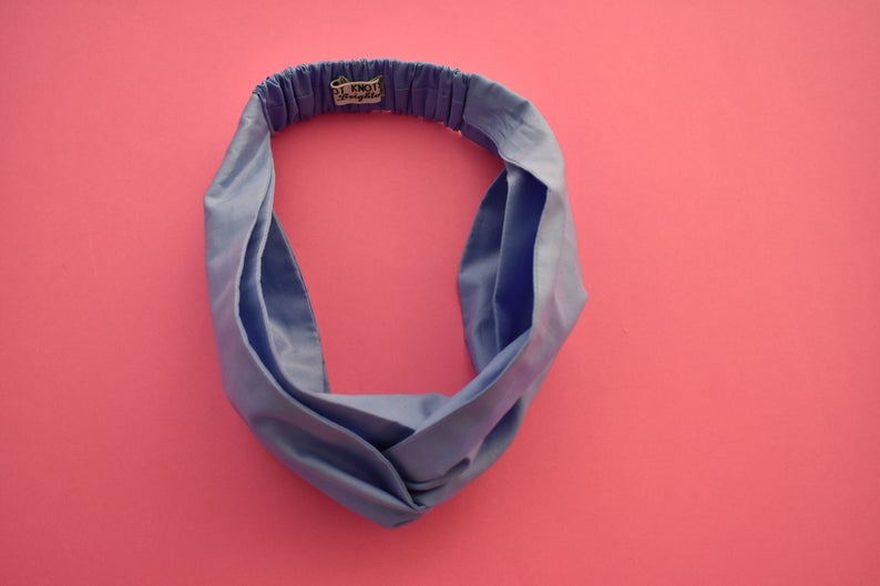 Ladies Twisted Turban Headband - Liberty of London Periwinkle Blue - Tot Knots of Brighton
