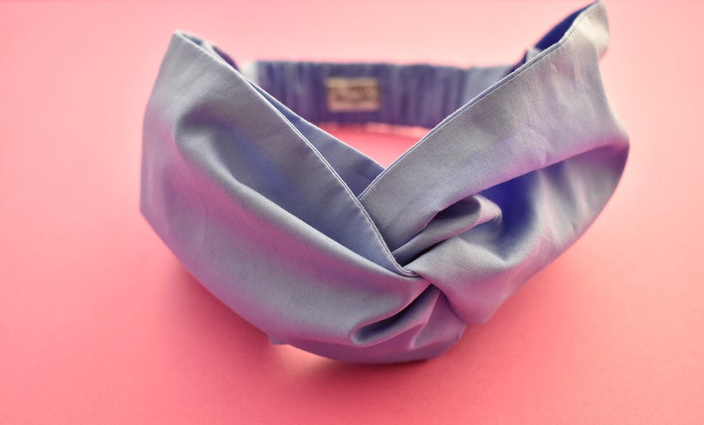 Ladies Twisted Turban Headband - Liberty of London Periwinkle Blue - Tot Knots of Brighton