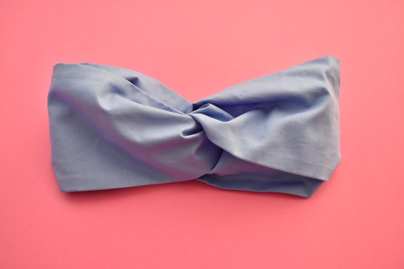 Ladies Twisted Turban Headband - Liberty of London Periwinkle Blue - Tot Knots of Brighton