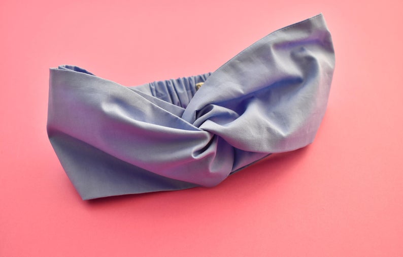 Ladies Twisted Turban Headband - Liberty of London Periwinkle Blue - Tot Knots of Brighton