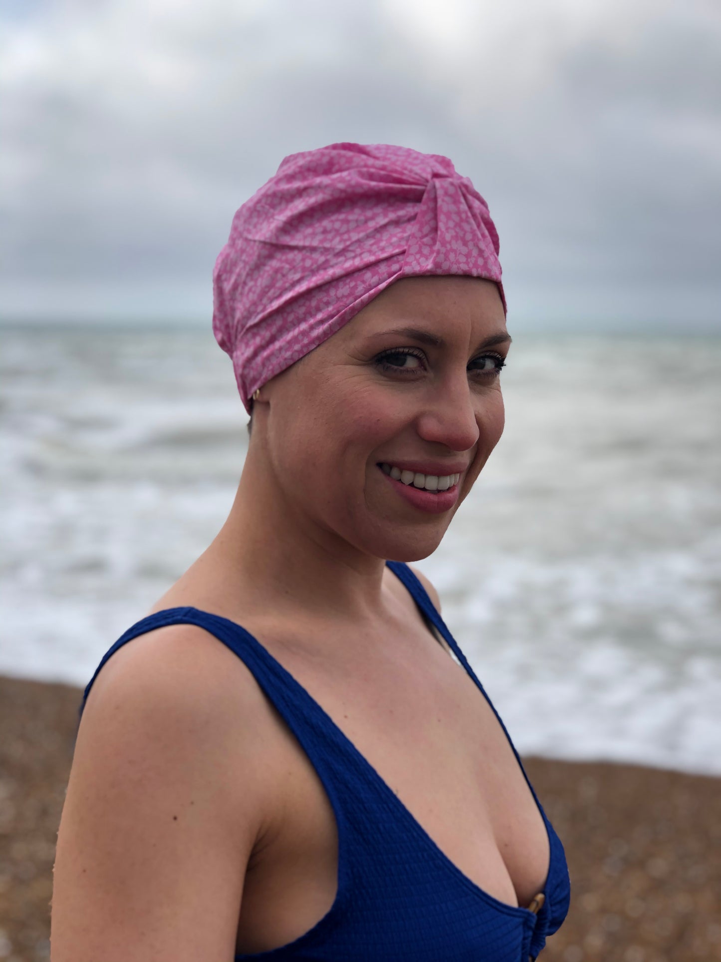 Salty Sea Knot - Swimming Cap Topper - Swim Turban - Pink Glenjade