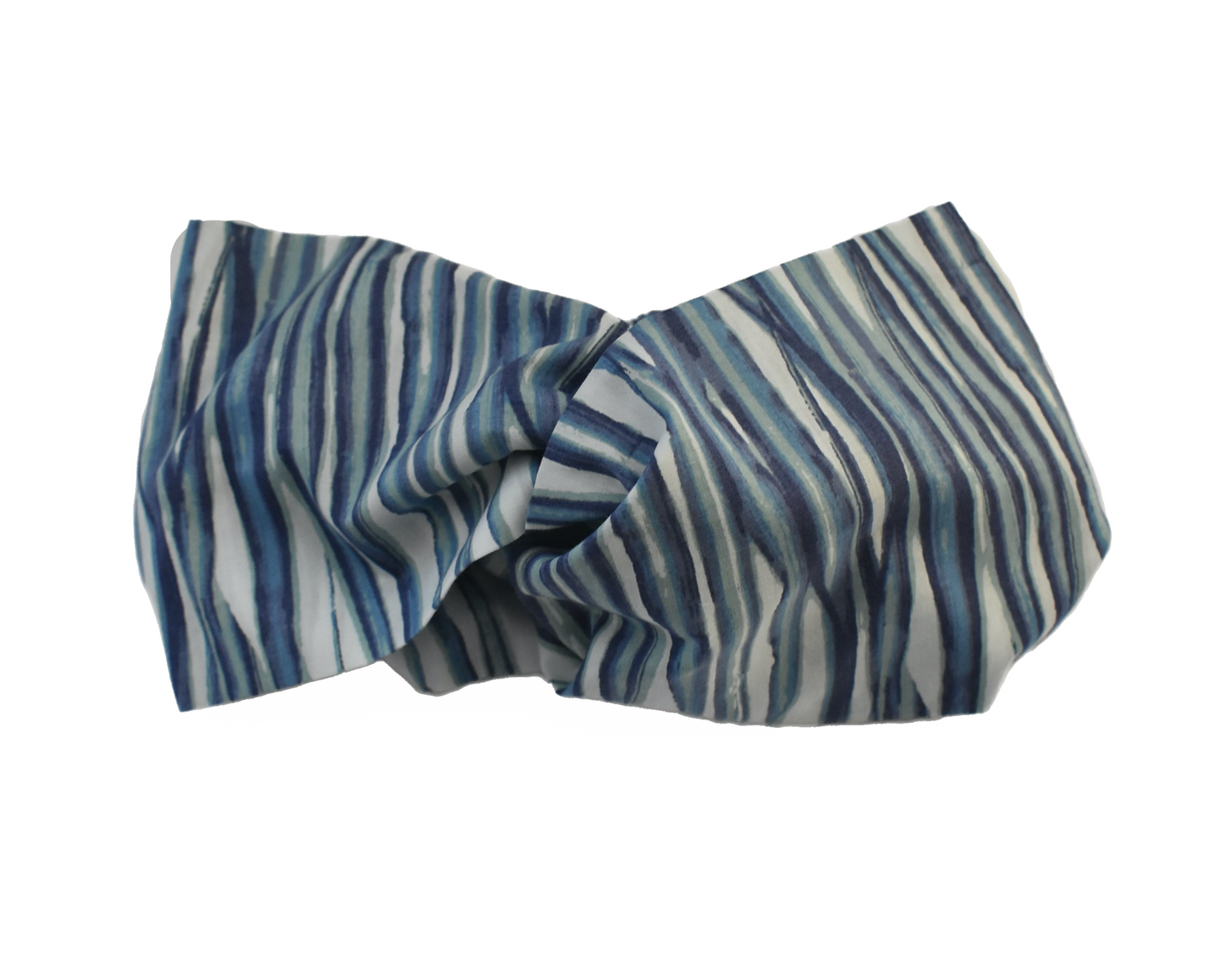 Twisted Turban Headband - Liberty of London Blue Martin Stripe print