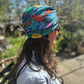 Little Susan Twisted Silk Turban & Head wrap - Liberty of London The Arts of Craft William Morris Standen Fruit and Floral Navy silk crepe (SMALL) - Silk & Lawn