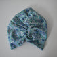 Little Susan Turban Hat in blue Winter Rose Liberty print in Lantana (cotton & wool blend) (MEDIUM) - Silk & Lawn