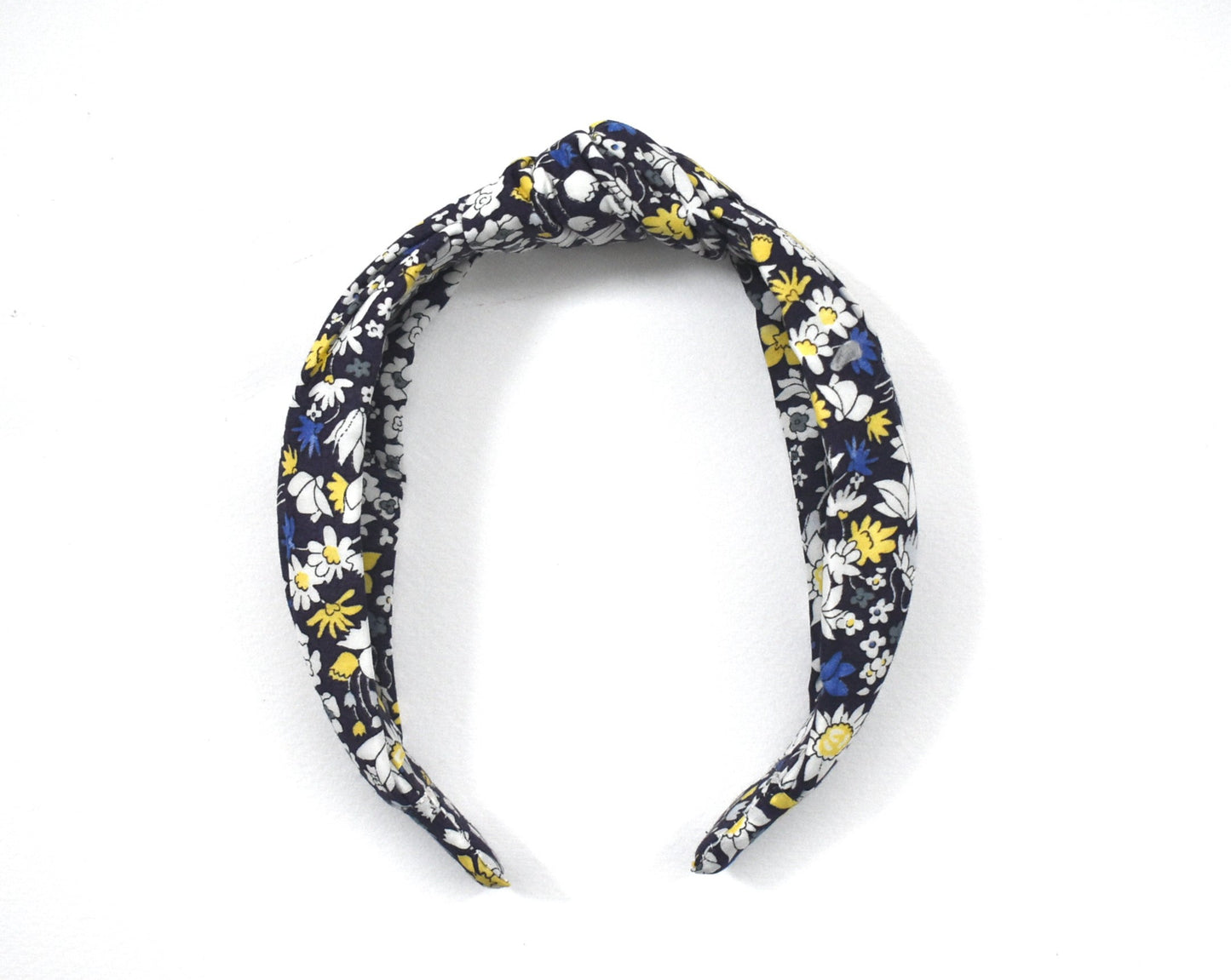 Classic Knot Headband - Liberty of London blue & black floral Graphic print