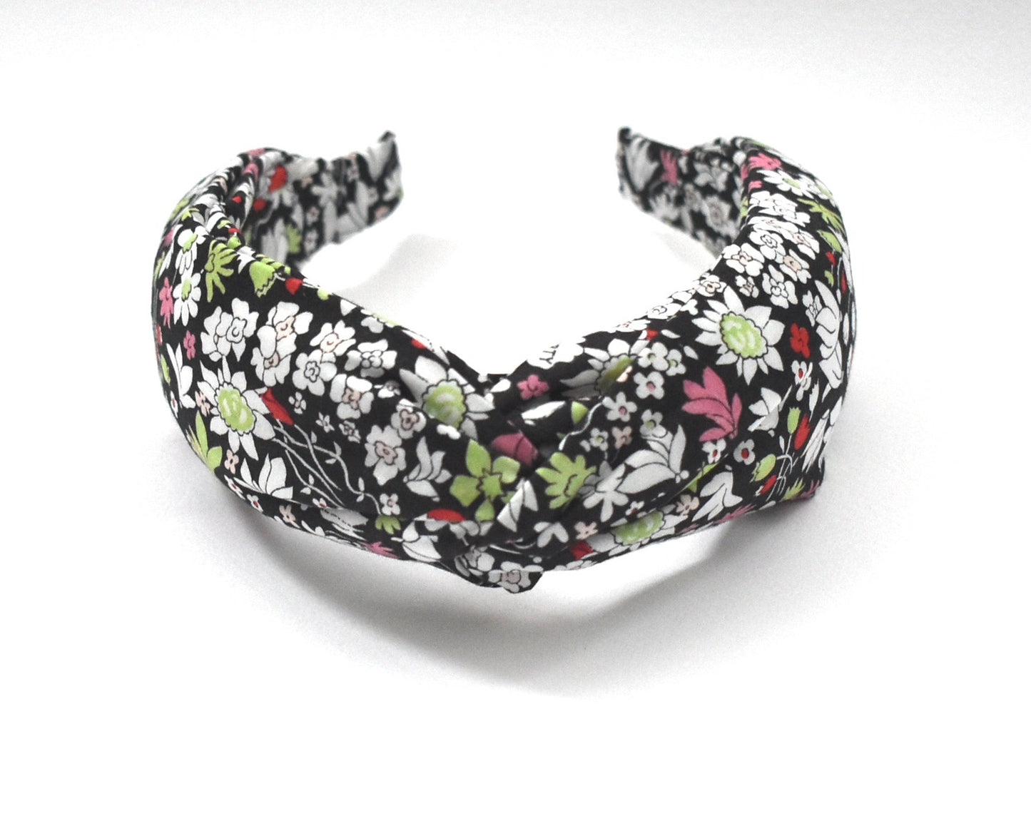 Classic Twist Alice Headband - Liberty of London Black and Red Floral print