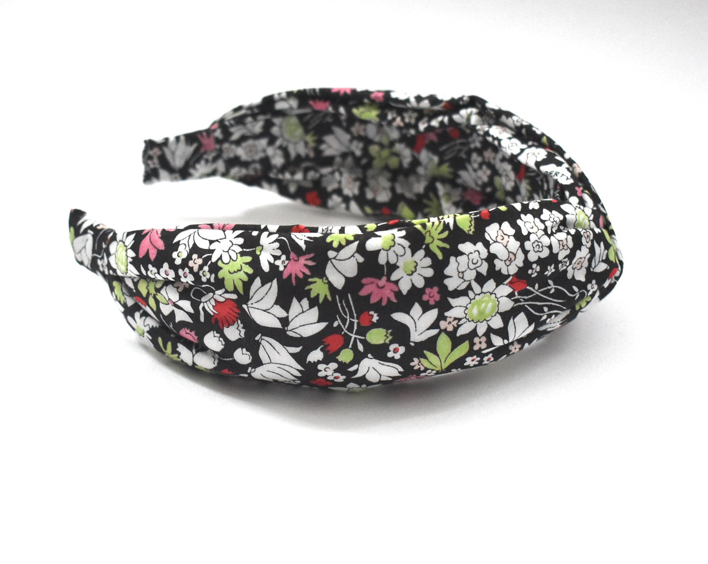 Classic Twist Alice Headband - Liberty of London Black and Red Floral print