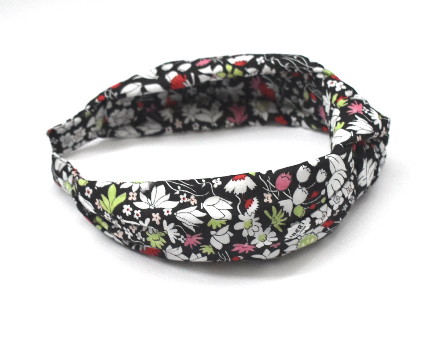 Classic Knot Headband - Liberty of London Black and Red Floral print