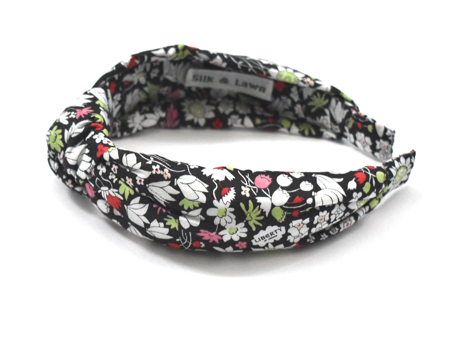 Classic Knot Headband - Liberty of London Black and Red Floral print