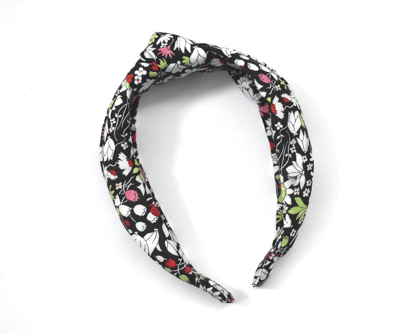 Classic Knot Headband - Liberty of London Black and Red Floral print