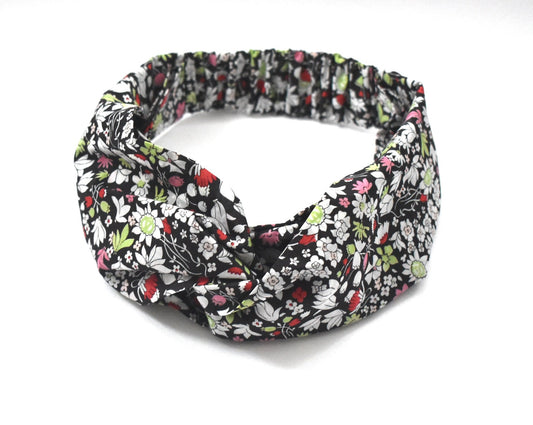 Twisted Turban Headband - Liberty Red & Black Floral