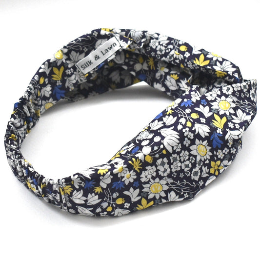 Twisted Turban Headband - Liberty Blue & Black Floral