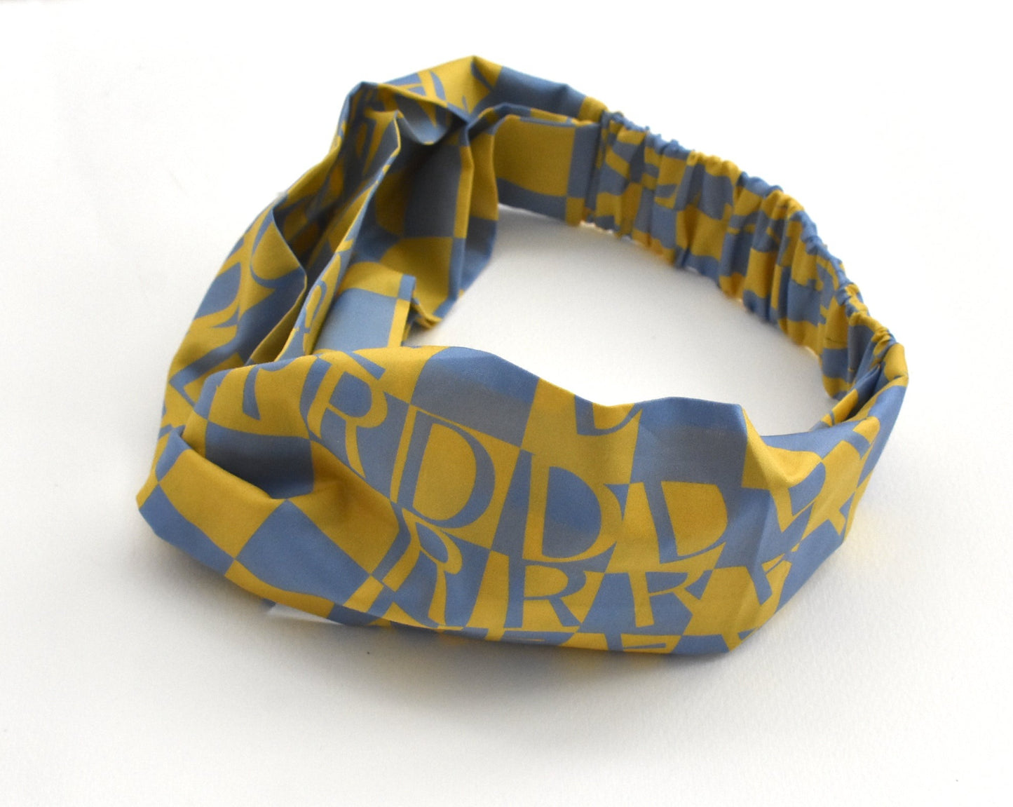 Twisted Turban Headband - Yellow Liberty Letters print