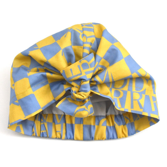 Ladies Turban Hat - Liberty of London Yellow Letters