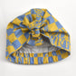 Ladies Turban Hat - Liberty of London Yellow Letters (MEDIUM) - Silk & Lawn