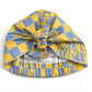 Ladies Turban Hat - Liberty of London Yellow Letters (MEDIUM) - Silk & Lawn
