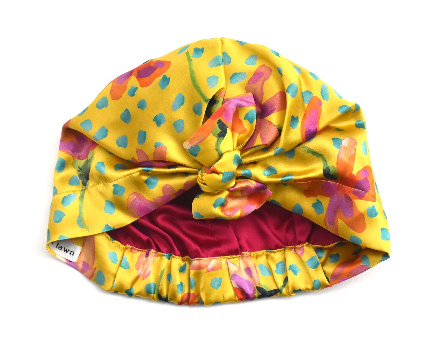 Luxury 100% pure silk Turban & Head wrap - Liberty of London Artist Sun Daisy in Yellow
