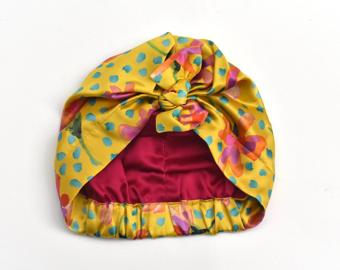 Luxury 100% pure silk Turban & Head wrap - Liberty of London Artist Sun Daisy in Yellow