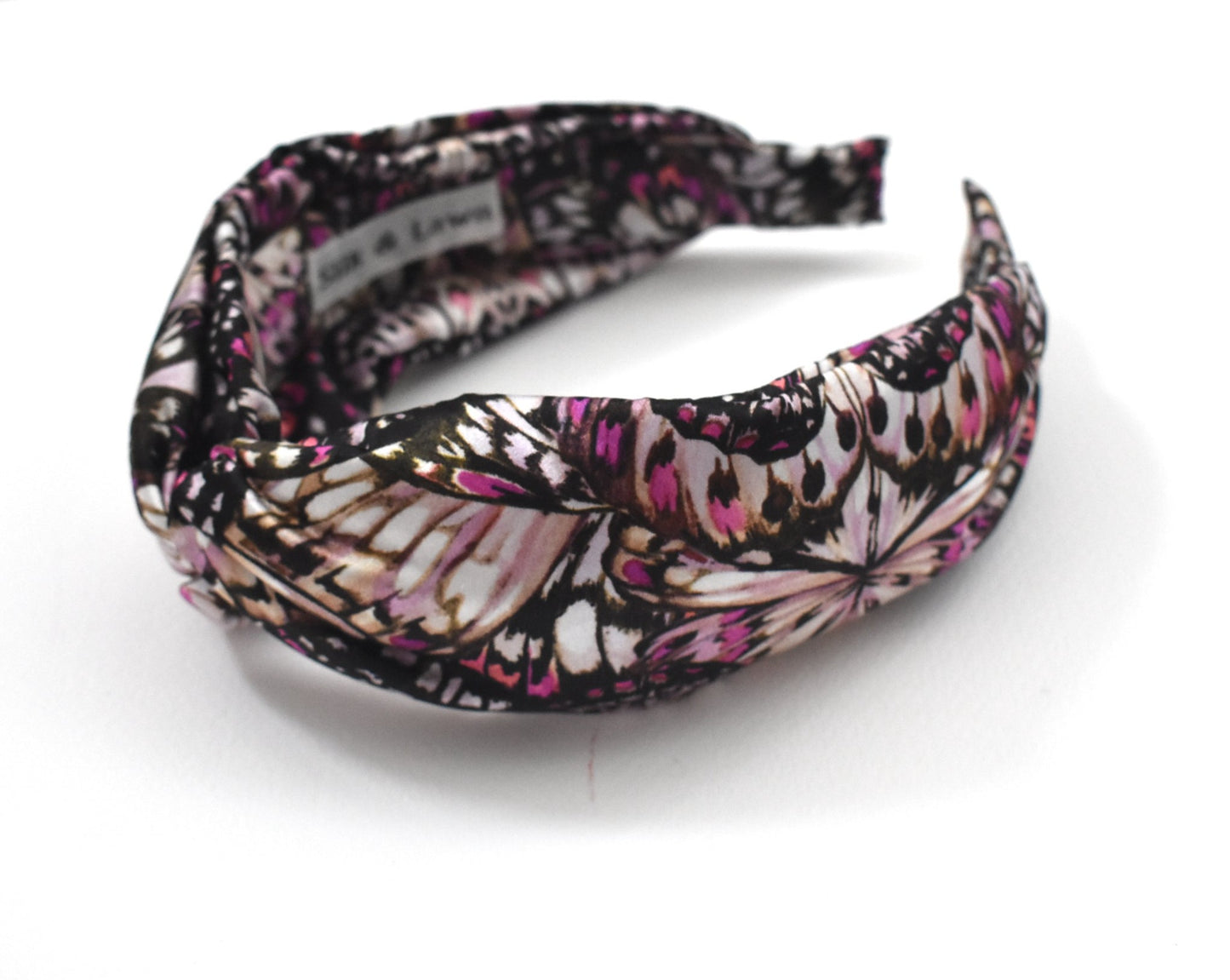 Luxury Silk Twisted Alice band - Liberty of London Pink Kaleidoscope Graphic 100% Silk