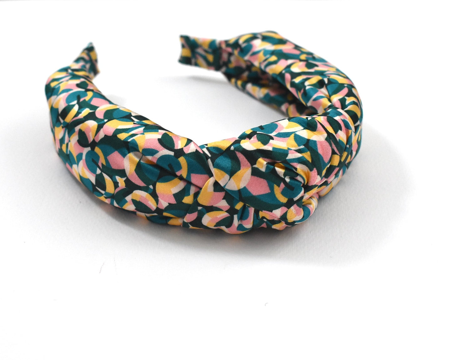 Luxury Silk Knot Alice band - Liberty of London Bounce Graphic 100% Silk-Satin