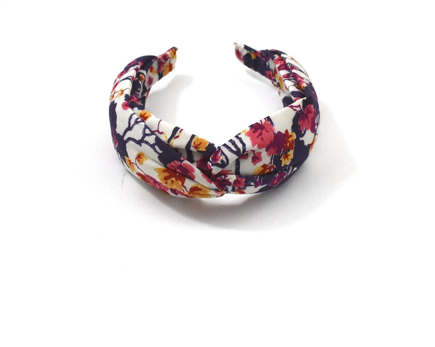 Luxury Silk Twisted Alice band - Ombrellino Japanese Blossom Liberty Artist print on Silk-Crepe