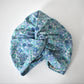 Little Susan Turban Hat in blue Winter Rose Liberty print in Lantana (cotton & wool blend) (MEDIUM) - Silk & Lawn
