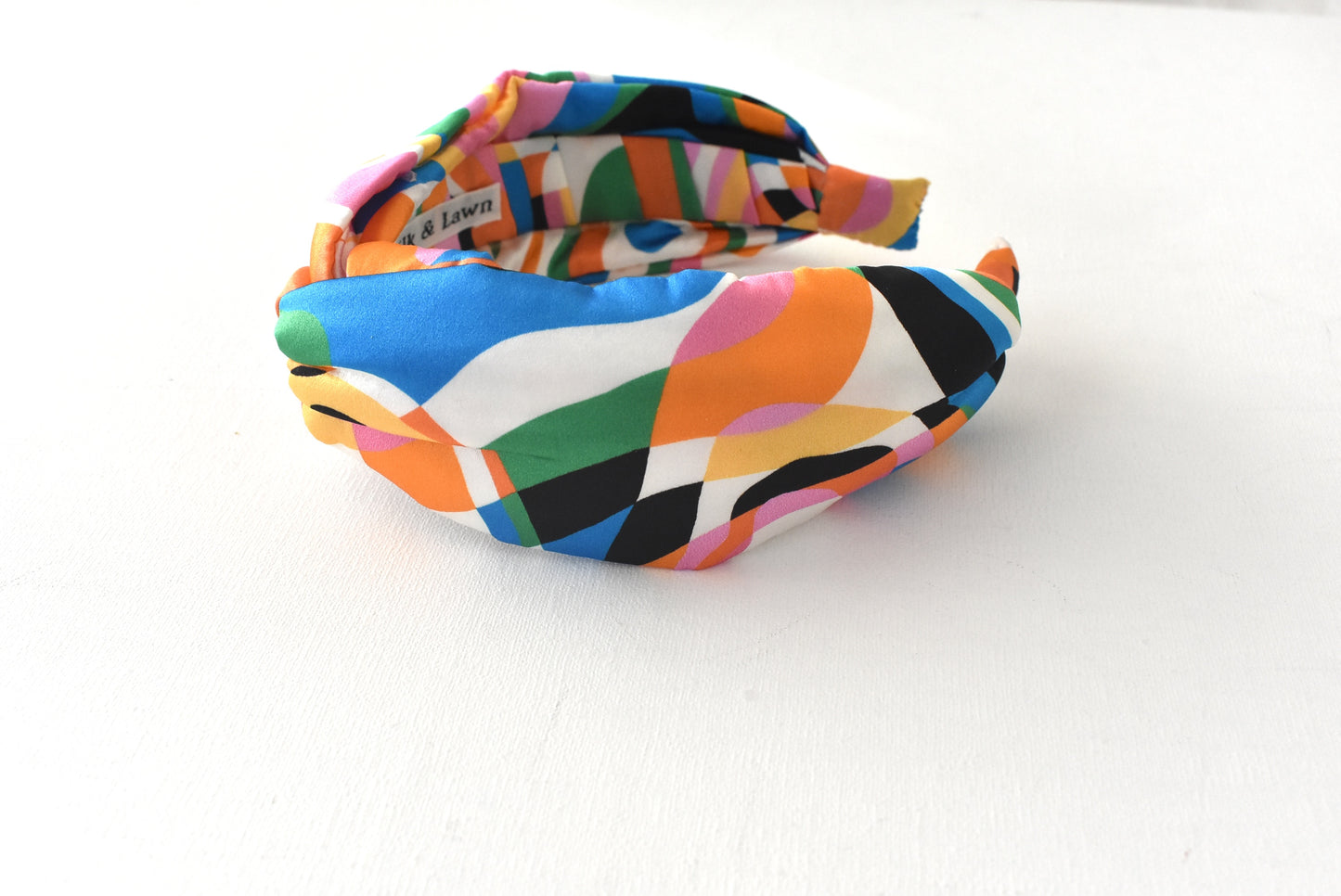 Luxury Silk Twisted or Knot Alice band in Multicolour Pucci style Liberty of London Silk Satin