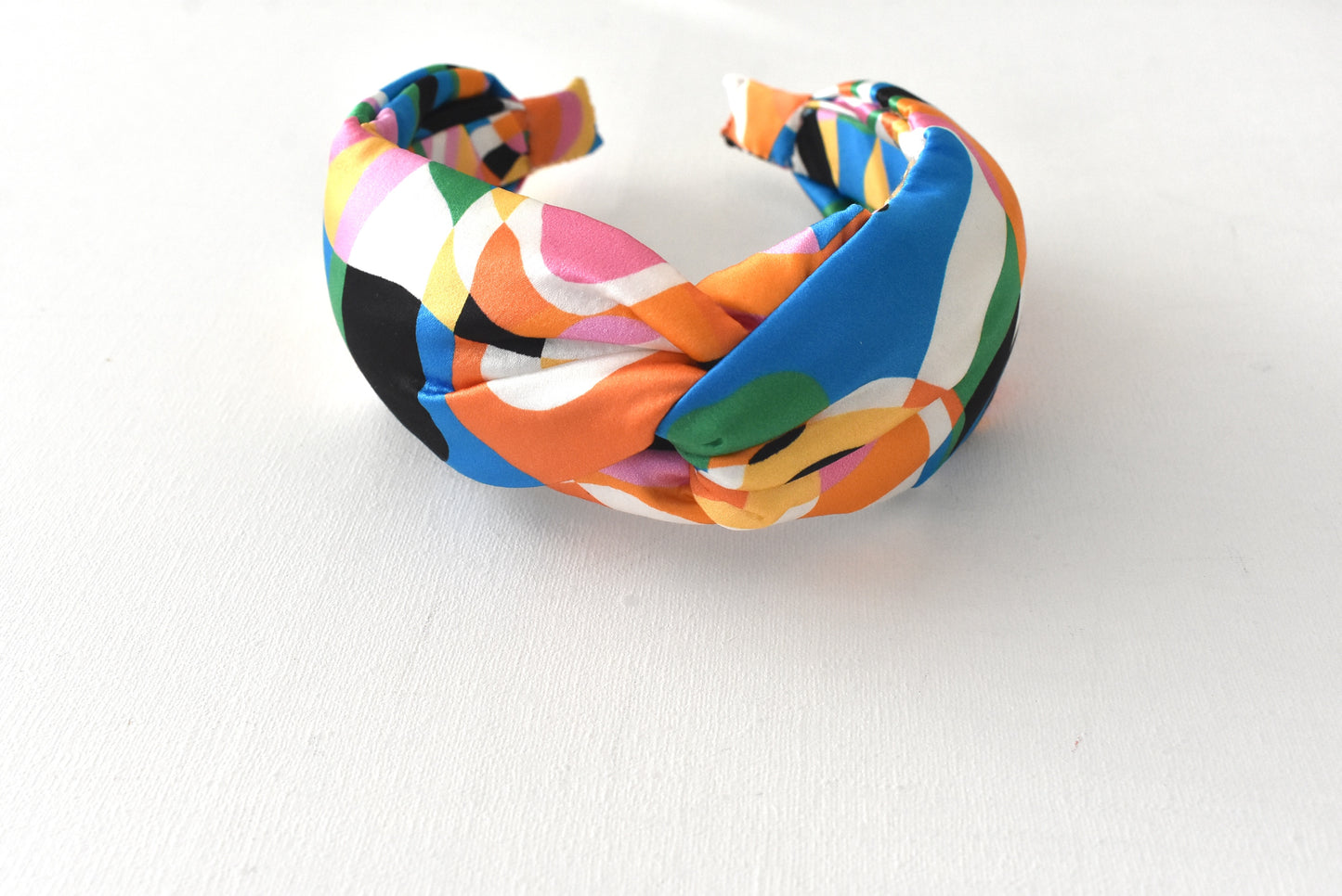 Luxury Silk Twisted or Knot Alice band in Multicolour Pucci style Liberty of London Silk Satin