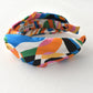 Luxury Silk Twisted or Knot Alice band in Ordinance - Multicolour Pucci style Liberty of London Silk Satin - Silk & Lawn