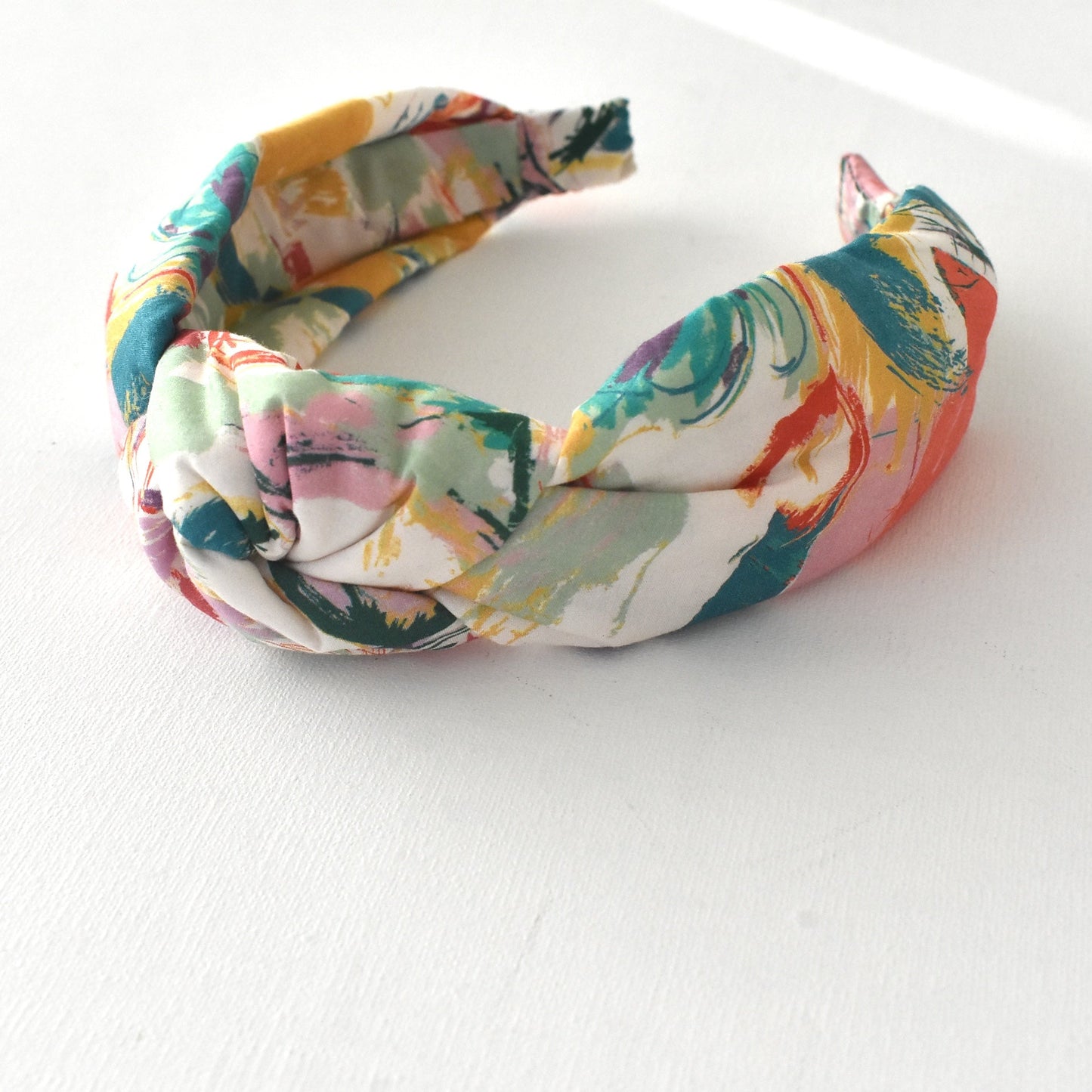 Twisted or Knot Alice band in Nine Elms - Multicolour Liberty in Love collection by Liberty of London in Tana Lawn cotton - Silk & Lawn