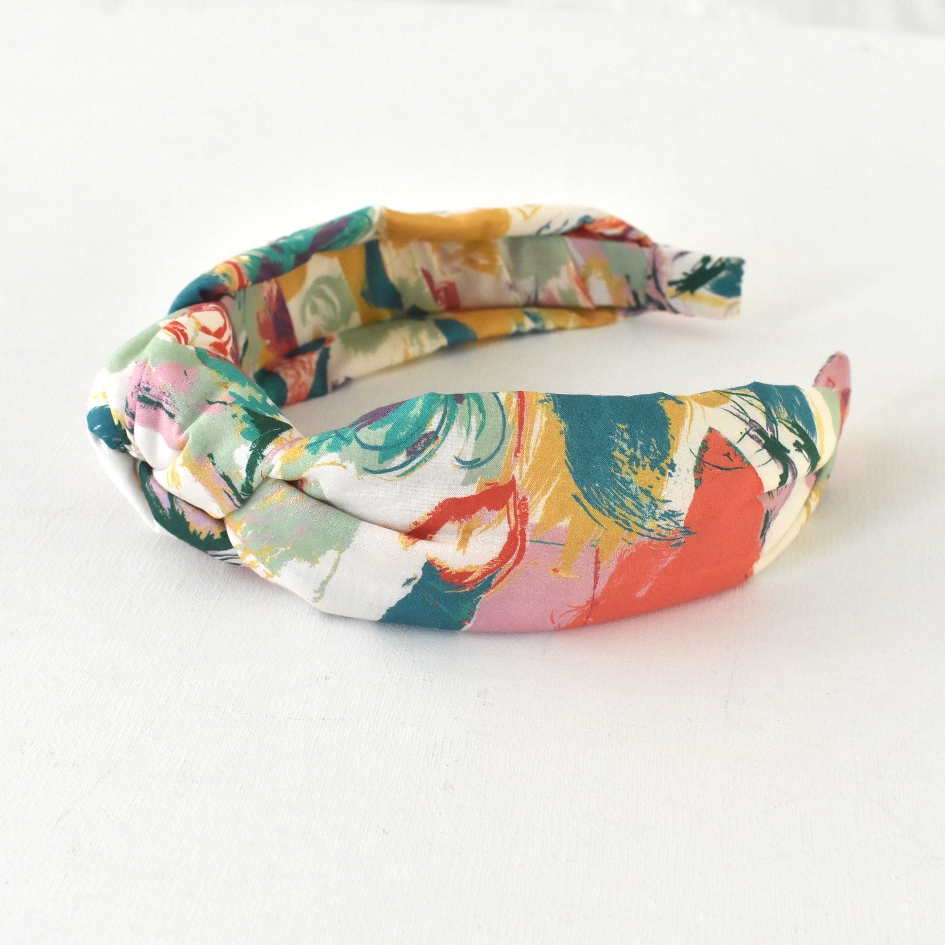 Twisted or Knot Alice band in Nine Elms - Multicolour Liberty in Love collection by Liberty of London in Tana Lawn cotton - Silk & Lawn