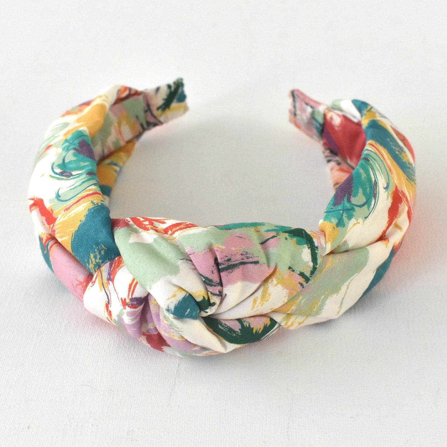 Twisted or Knot Alice band in Nine Elms - Multicolour Liberty in Love collection by Liberty of London in Tana Lawn cotton - Silk & Lawn