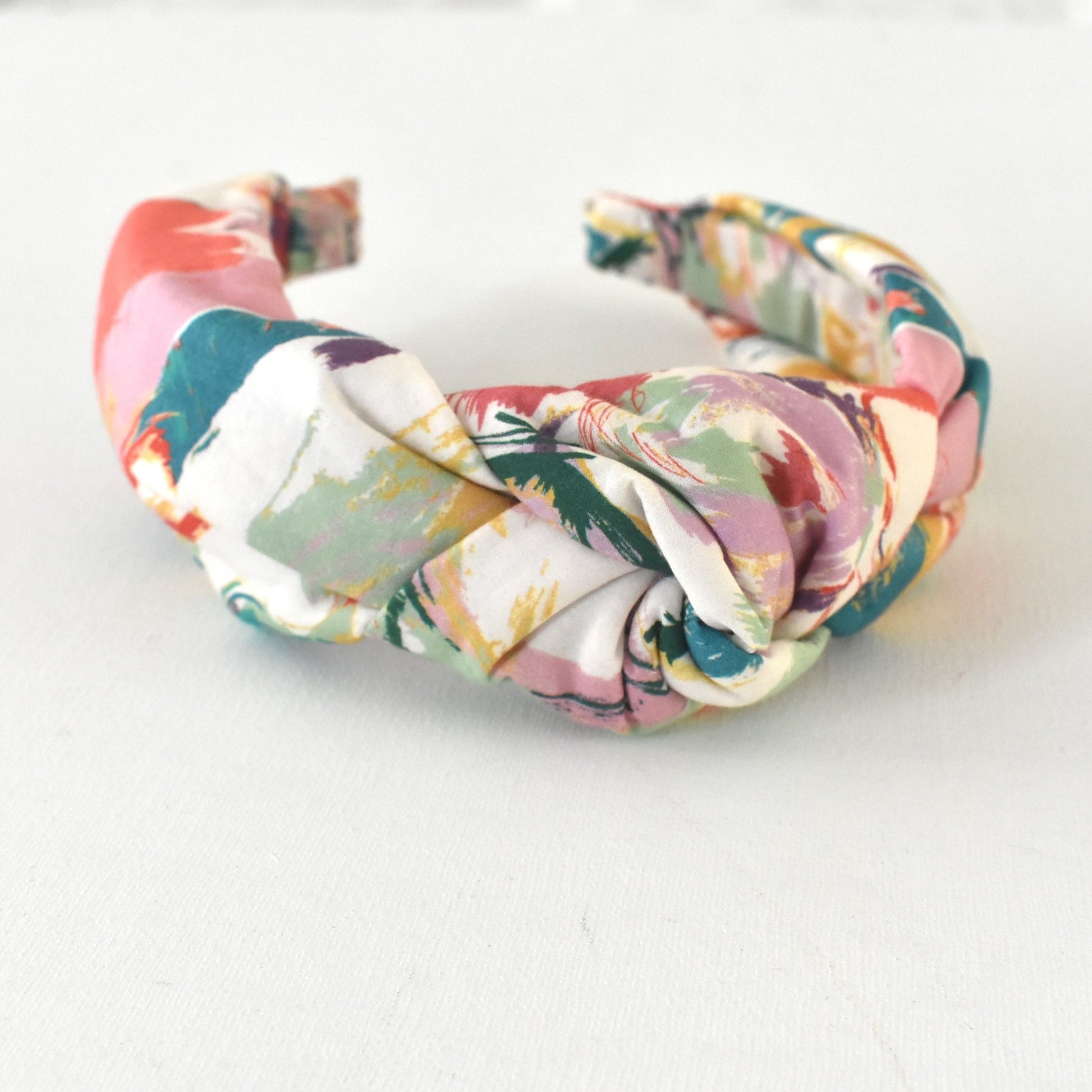 Twisted or Knot Alice band in Nine Elms - Multicolour Liberty in Love collection by Liberty of London in Tana Lawn cotton - Silk & Lawn