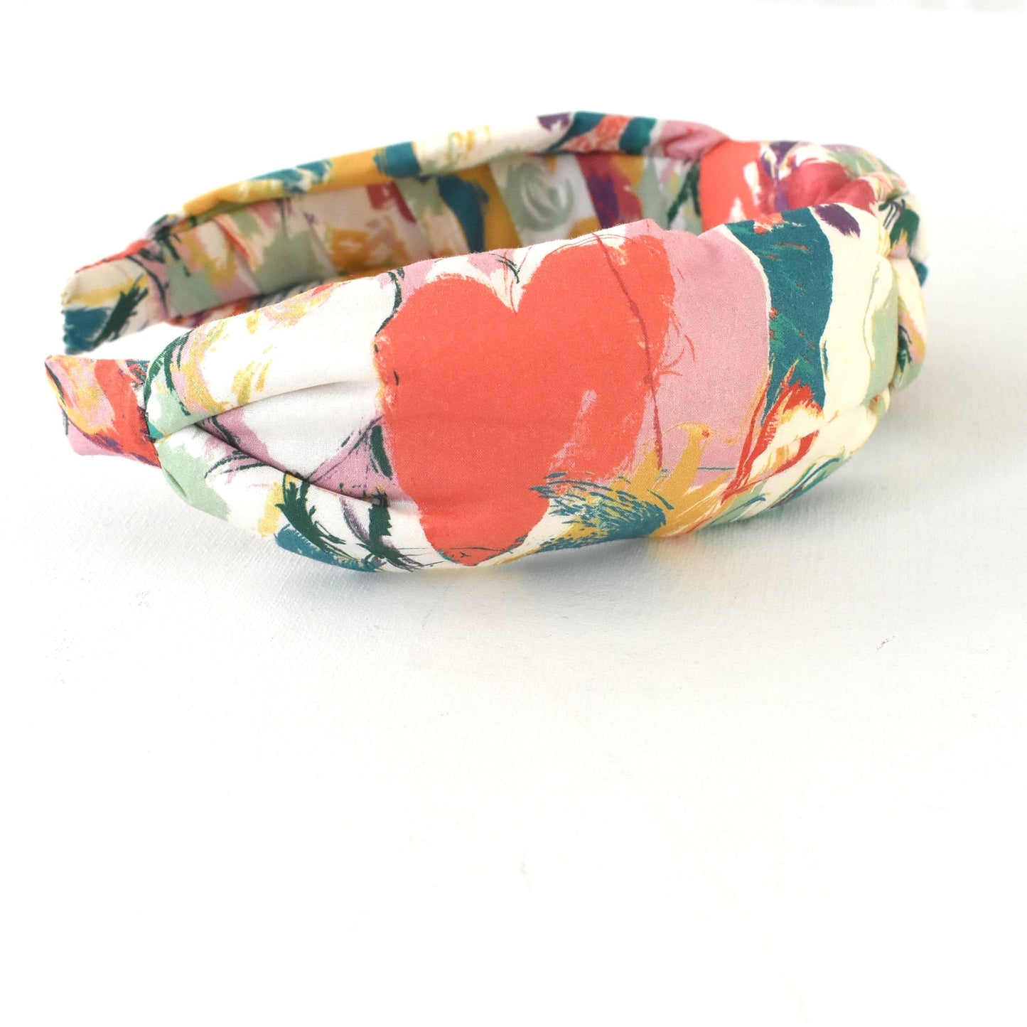 Twisted or Knot Alice band in Nine Elms - Multicolour Liberty in Love collection by Liberty of London in Tana Lawn cotton - Silk & Lawn